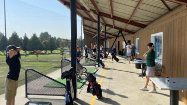 RBSS Golf Academy - Driving Range Gold Academy Students at driving range