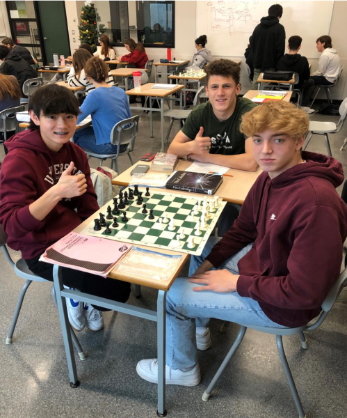 Students playing chess